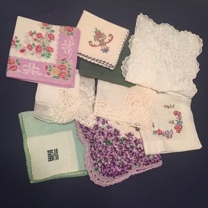 9 Vintage Handkerchiefs
